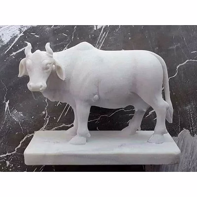 kamdhenu cow marble statue kc 1004