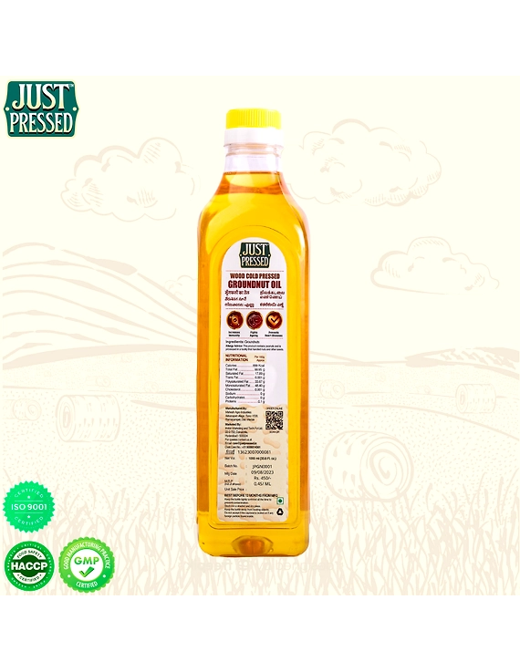 Groundnut Oil Cold Pressed Oil | 100% Pure Peanut Oil | Unrefined &amp; Zero Additives | Ground Nut Oil for Healthy Cooking and Daily Cooking | Moongphali Ka Tel | Kachi Ghani Oil | Wood Cold Pressed Oil | Groundnut Oil 1000 ML-5