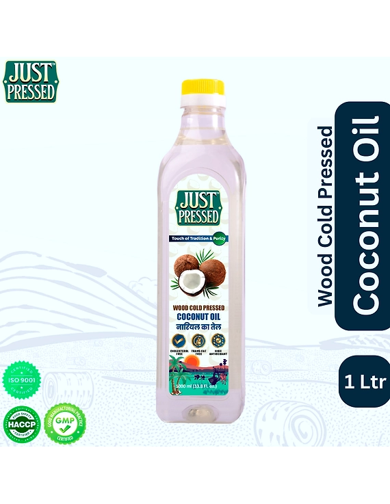 Coconut Wood Pressed Oil (Chekku) Cold Pressed Coconut Oil, 100% Pure &amp; Natural Untreated &amp; Unrefined Coconut oil for Healthy Cooking | Kachi Ghani Oil | Wood Cold Pressed Oil | Coconut Oil (1000 ml)-12379146