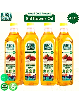 Just Pressed Cold Pressed Safflower Oil | 100% Pure Safflower Kusum Saffola Oil | Unrefined &amp; Zero Additives | Healthy Heart Oil | Saffola Hero Ingredient | Kachi Ghani Oil | Wood Cold Pressed Oil | Safflower Oil 1000 ML-1000 ML-7-sm