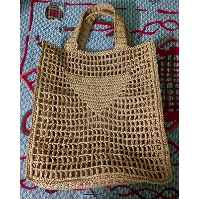 Raffia tote bag-12375958