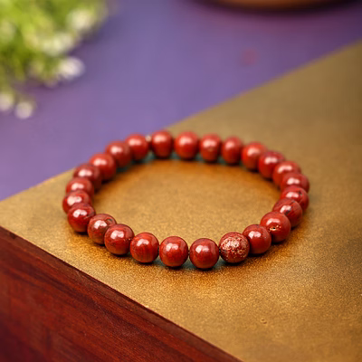 svelandre "vitality vein: authentic, natural aaa gemstone unisex bracelet for wellness,balance,positive energy,healing - red jasper bracelet