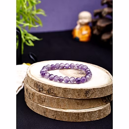 svelandre "zenaura: authentic natural aaa gemstone unisex bracelet for wellness,balance,positive energy,healing - light brazilian amethyst bracelet (7-7.25 inc, 8mm)