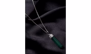 Jade Serenity: Authentic, Natural AAA Gemstone Unisex Pencil Pendant With Chain  for Wellness,Balance,Positive Energy,Healing - Green Jade  (30-35mm)