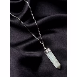 svelandre tranquil tide: authentic, natural aaa gemstone unisex pencil pendant with chain for wellness,balance,positive energy,healing - amazonite (30-35mm)