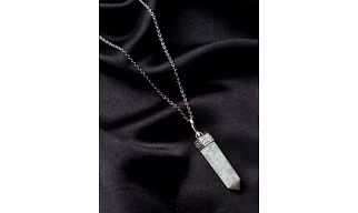 Tranquil Tide: Authentic, Natural AAA Gemstone Unisex Pencil Pendant With Chain  for Wellness,Balance,Positive Energy,Healing - Amazonite (30-35mm)