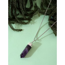 svelandre spiritual serenity: authentic natural aaa gemstone unisex pencil pendant with chain for wellness,balance,positive energy,healing - amethyst (30-35mm)