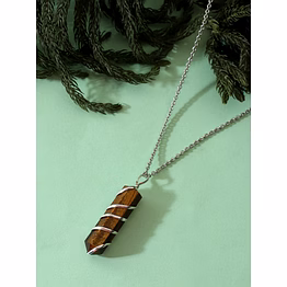 svelandre radiant resonance authentic, natural aaa gemstone wrap around unisex pendant with chain for wellness,balance, positive energy,healing - tiger eye (30-35mm)