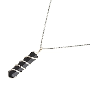 Shadow Guardian  Authentic, Natural AAA Gemstone Wrap around Unisex Pendant With Chain  for Wellness,Balance,Positive Energy,Healing - Black Agate (30-35mm)
