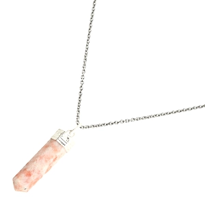 Sunlit Serenity:  Authentic, Natural AAA Gemstone Unisex Pencil Pendant With Chain  for Wellness,Balance,Positive Energy,Healing - Sunstone  (30-35mm)
