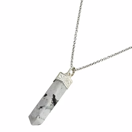svelandre celestial harmony: authentic, natural aaa gemstone unisex pencil pendant with chain for wellness,balance,positive energy,healing - rainbow moonstone (30-35mm)