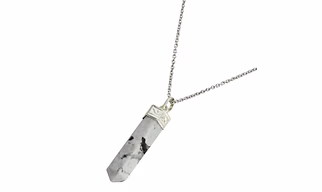 Celestial Harmony: Authentic, Natural AAA Gemstone Unisex Pencil Pendant With Chain  for  Wellness,Balance,Positive Energy,Healing - Rainbow Moonstone (30-35mm)