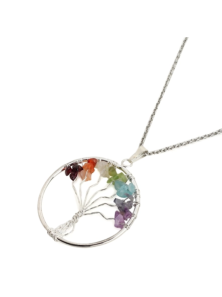 7 Chakra Tree of Life  Medallion Pendant-Multi-2-2