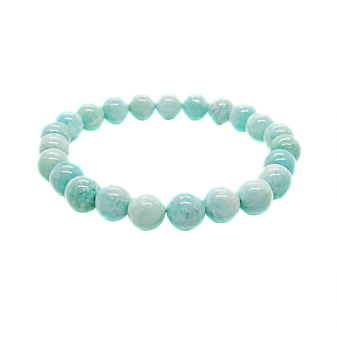 &quot;Ethereal Serenity:  Authentic, Natural AAA Gemstone Unisex Bracelet for Wellness, Balance, and Positive Energy I Amazonite Bracelet (7-7.25Inc,8MM)-Milky Green-7.25-2