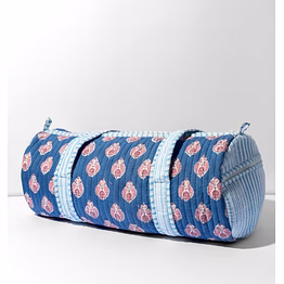 block print cotton duffle bag