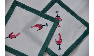Hand Block Printed Cocktail Napkin
