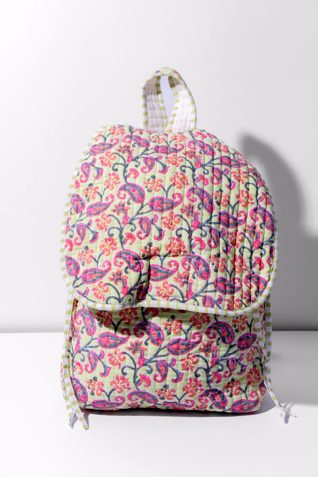 block print quilted back packs