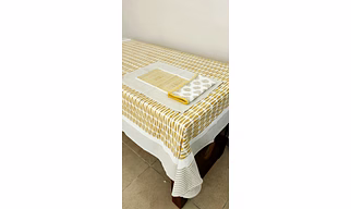 Multicolor Hand Block Printed Cotton Table Cover