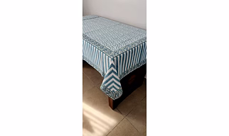 Cotton Table Cover Floral Block Print