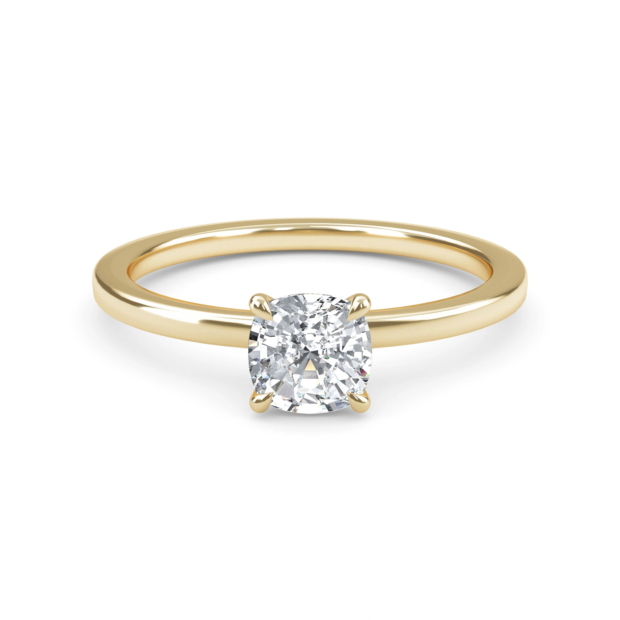 1.00 Carat Cushion Cut Lab Grown Solitaire Diamond Ring-12350520