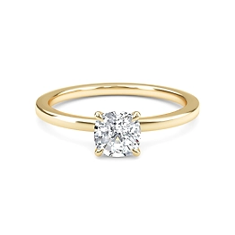 1.00 Carat Cushion Cut Lab Grown Solitaire Diamond Ring