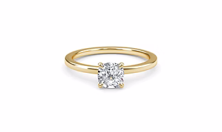 1.00 Carat Cushion Cut Lab Grown Solitaire Diamond Ring