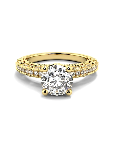 1.00 Carat Round Cut Lab Grown Diamond Ring-10K-Rose Gold-4