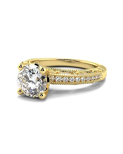 1.00 Carat Round Cut Lab Grown Diamond Ring-10K-Rose Gold-5