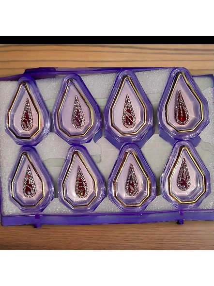 &quot;Elevate Groom's Style: Timeless Maroon Dulha Bindi Set for a Distinctive Wedding Look&quot;-12359522