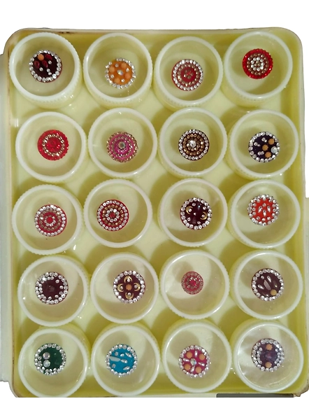 "Multicolor Single Bindi Round for Women - Vibrant and Elegant Ethnic Accessories"