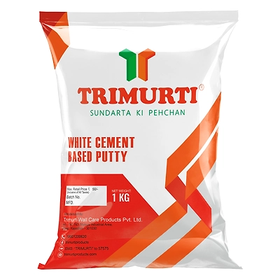 Trimurti White Cement Based Wall Putty-Trimurti  1 Kg Wall Putty-1