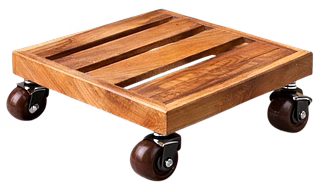 Elegant Rolling Wooden Planter Stand for Effortless Gardening