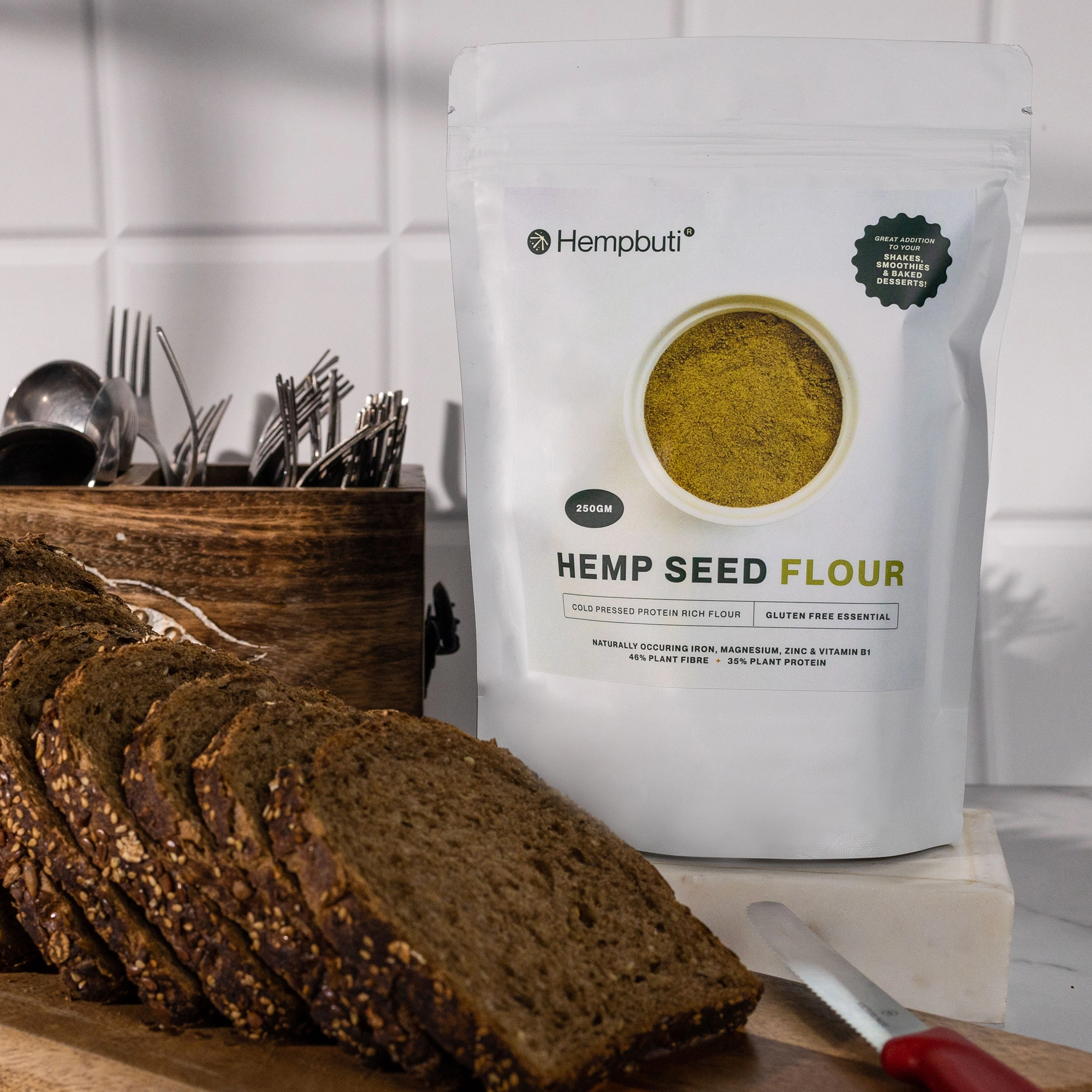 Hempbuti Hemp Seed Flour 250g - 100% Pure Plant Protein, Rich In Fiber &amp; Manganese, Helps Gut Health &amp; Metabolism | Builds Lean Muscle | Multi Use-3