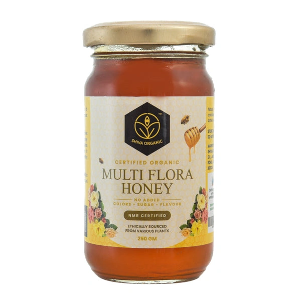 Shiva Organic Multi Flora Honey - Certified Organic 250g-SOHMLFLRI250G