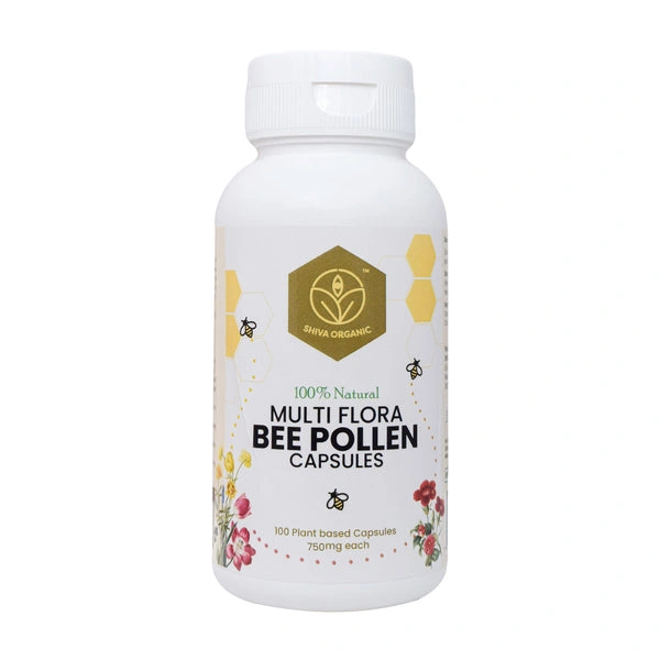 Shiva Organic Multi Flora  Bee Pollen 750mg - 100 Capsules-SOMFBP750MGC