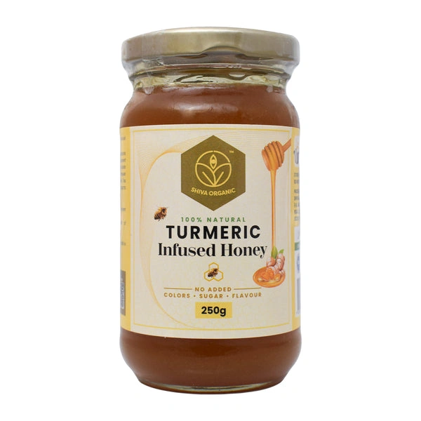 Shiva Organic Turmeric Infused Honey 250g-SOHWHTUR250G