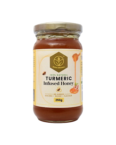 Shiva Organic Turmeric Infused Honey 250g-SOHWHTUR250G