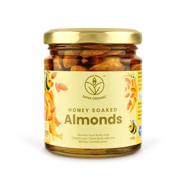 Shiva Organic Almonds Soaked in Organic Honey 240g-SONSALMD240G