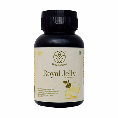 shiva organic royal jelly freeze dry 10-hda:6% - 60 capsule (250mg each)