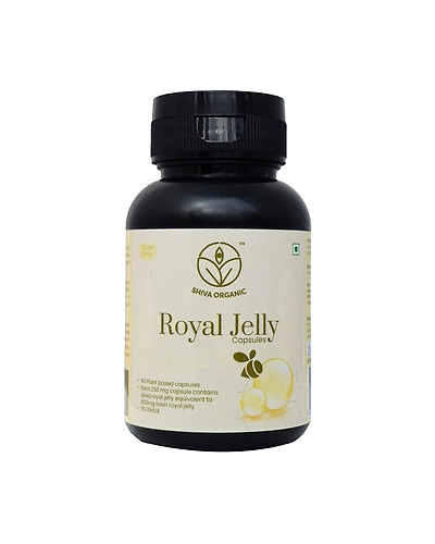 Shiva Organic Royal Jelly Freeze Dry 10-HDA:6% - 60 Capsule (250mg Each)-SORJD250MG60C