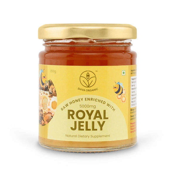 Shiva Organic Raw Honey Enriched with 5% Royal Jelly 250g-SORHE2RJ250G