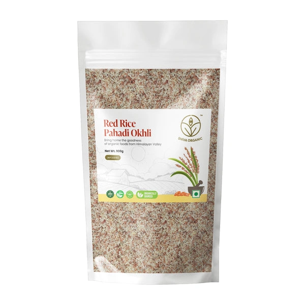 Shiva Organic Pahadi Red Rice Okhli 900g - Himalayan-SOPRRO900G