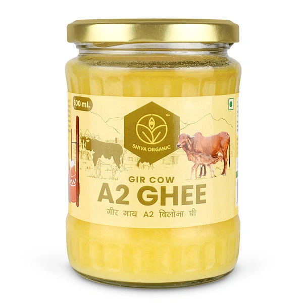 Shiva Organic A2 Gir Cow Desi Ghee | Bilona Ghee 500ml-SOA2GHEE500ML