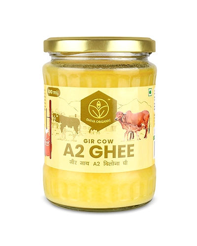 Shiva Organic A2 Gir Cow Desi Ghee | Bilona Ghee 500ml-SOA2GHEE500ML
