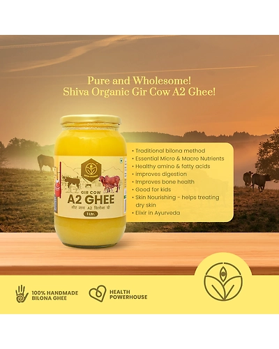 Shiva Organic A2 Gir Cow Desi Ghee | Bilona Ghee 1ltr.-4