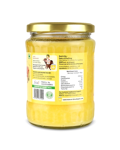 Shiva Organic A2 Gir Cow Desi Ghee | Bilona Ghee 500ml-1