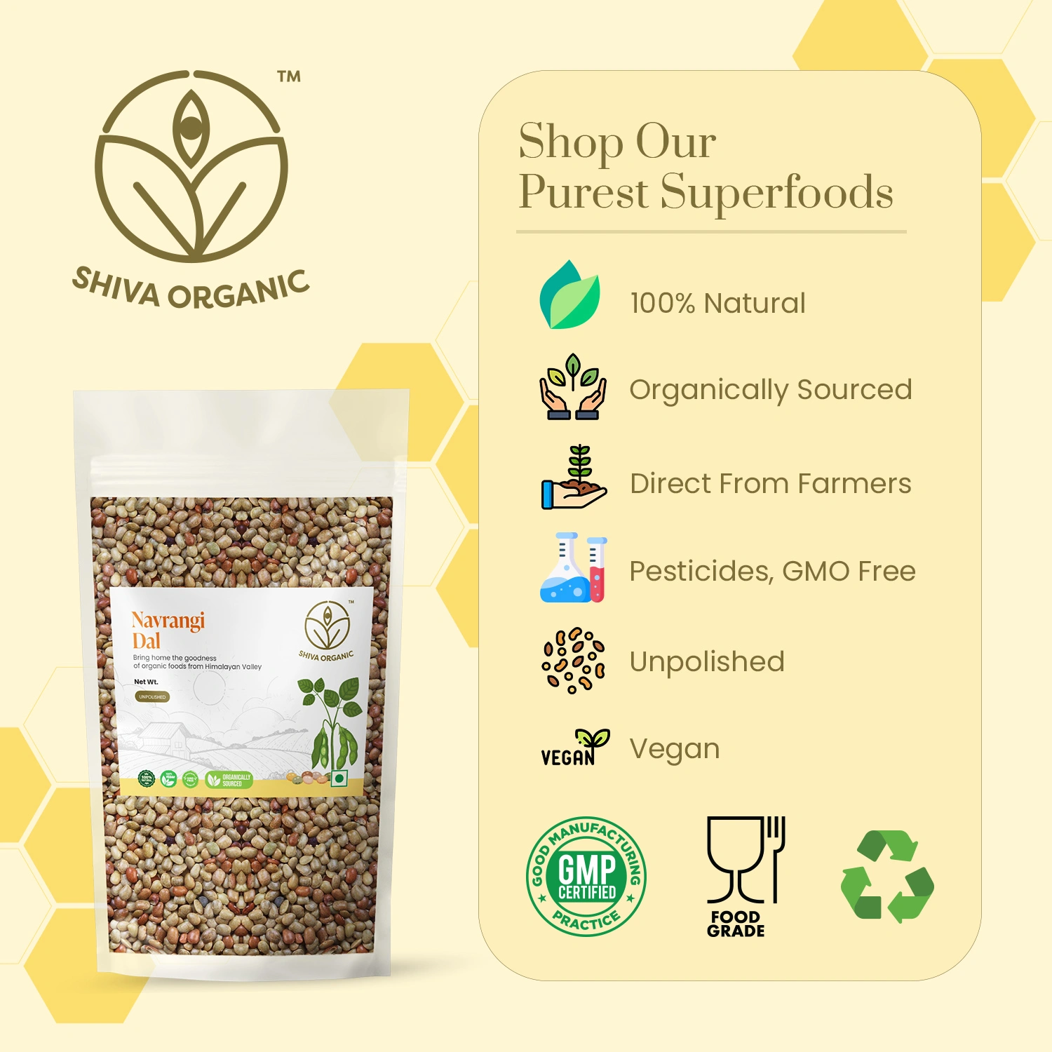 Shiva Organic Navrangi / Mix Dal - Himalayan 900g-3