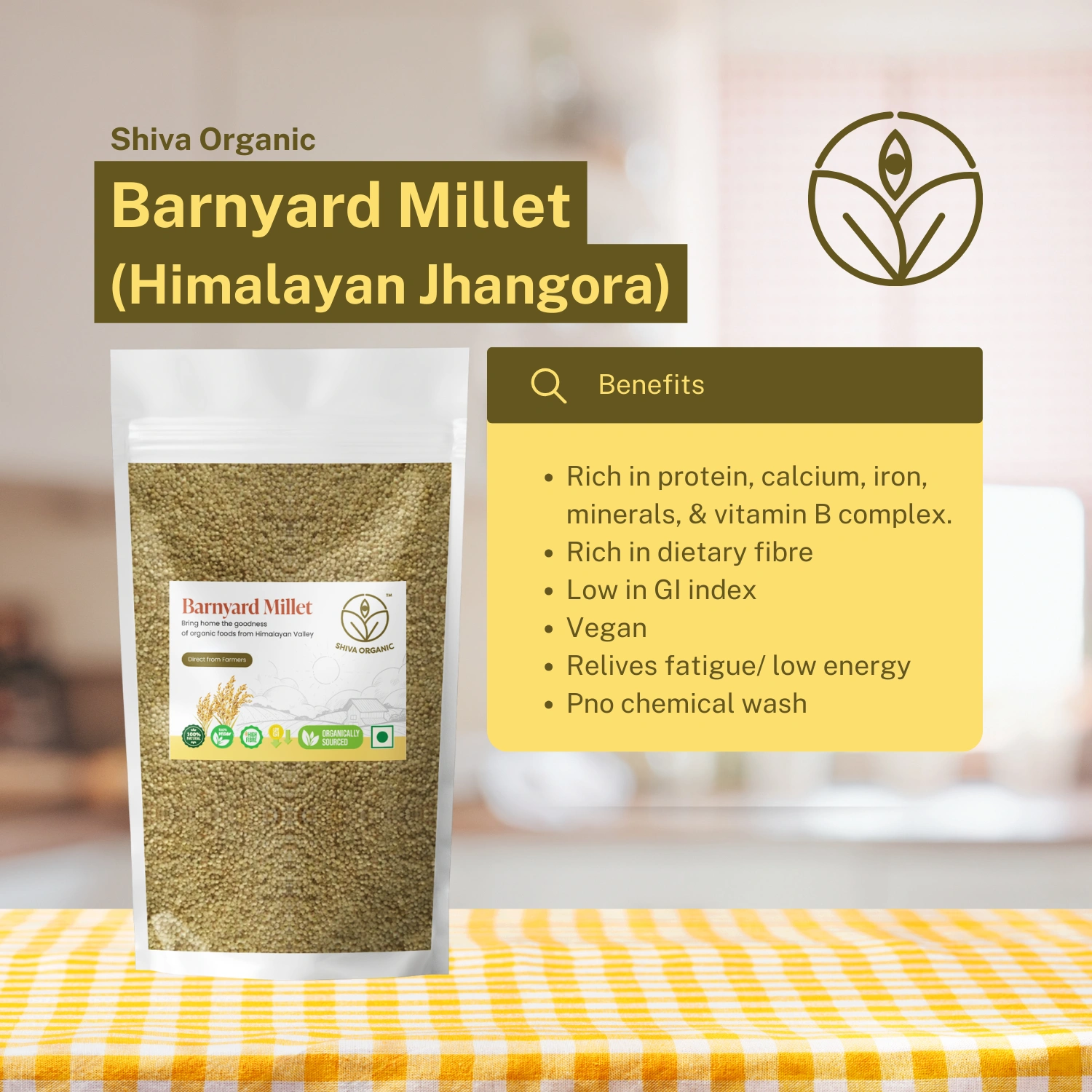 Shiva Organic Barnyard Millet - Himalayan Jhangora 900g-2