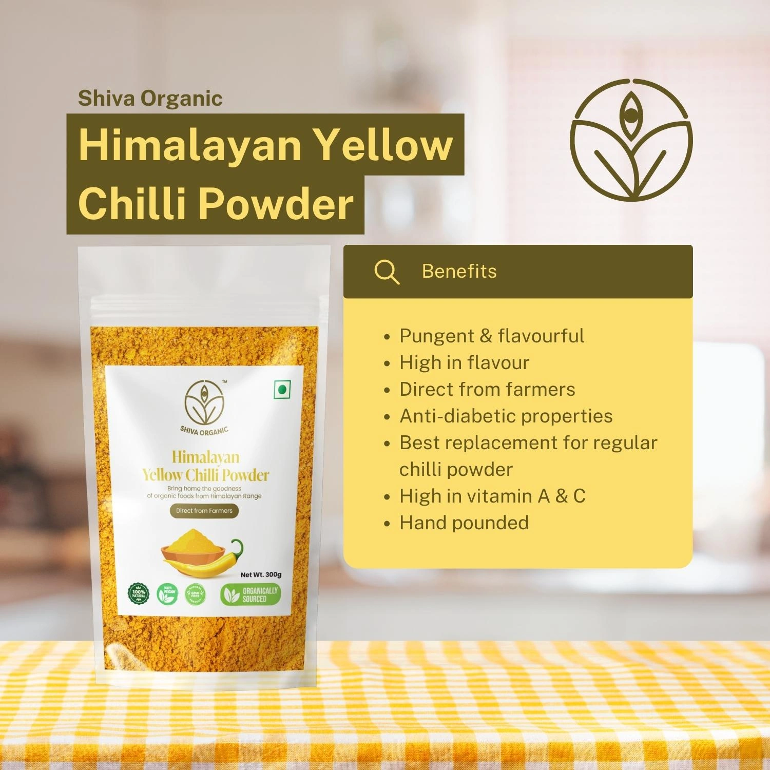 Shiva Organic Himalayan Organic Yellow Chilli Powder 300g-3