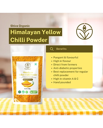 Shiva Organic Himalayan Organic Yellow Chilli Powder 100g-3